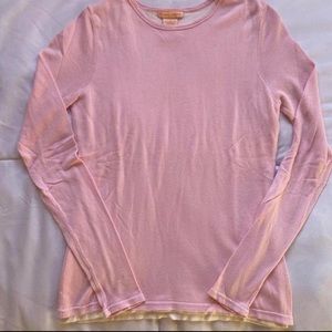 Sweet Romeo pink and cream layered long sleeve